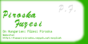 piroska fuzesi business card
